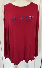 Peloton Sweatshirt Side Slit Red Super Soft Light Size XL