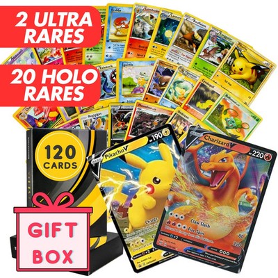 Pokemon Card Lot 120 OFFICIAL TCG Cards + 2 Ultra Rare | VMAX GX EX VSTAR OR V!