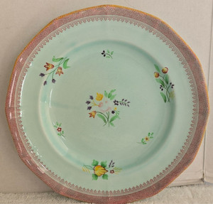 VINTAGE CALYX WARE ADAMS LOWESTOFT ENGLAND HAND PAINTED DINNER PLATE 10 1/2"',