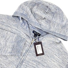 Peter Millar Crown Crafted Ravello Full Zip Hoodie Sweater Blue Frost L MSRP495