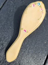 Vintage Victorian Celluloid Doll/Baby Hairbrush Hand Painted Very Soft 5" long