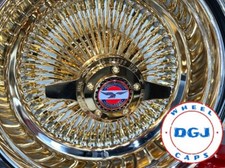 2 14x6 Zenith Style Rev 100 Spoke Center Gold Lowrider Wire Wheel Rims 2 14x6 Zenith Style Rev 100 Spoke Center Gold Lowrider Wire Wheel Rims