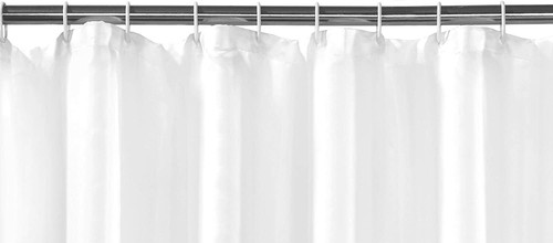 Spectrum Waterline 180 cm x 180 cm Washable WHITE Shower Curtain and Rings Set - Picture 3 of 4