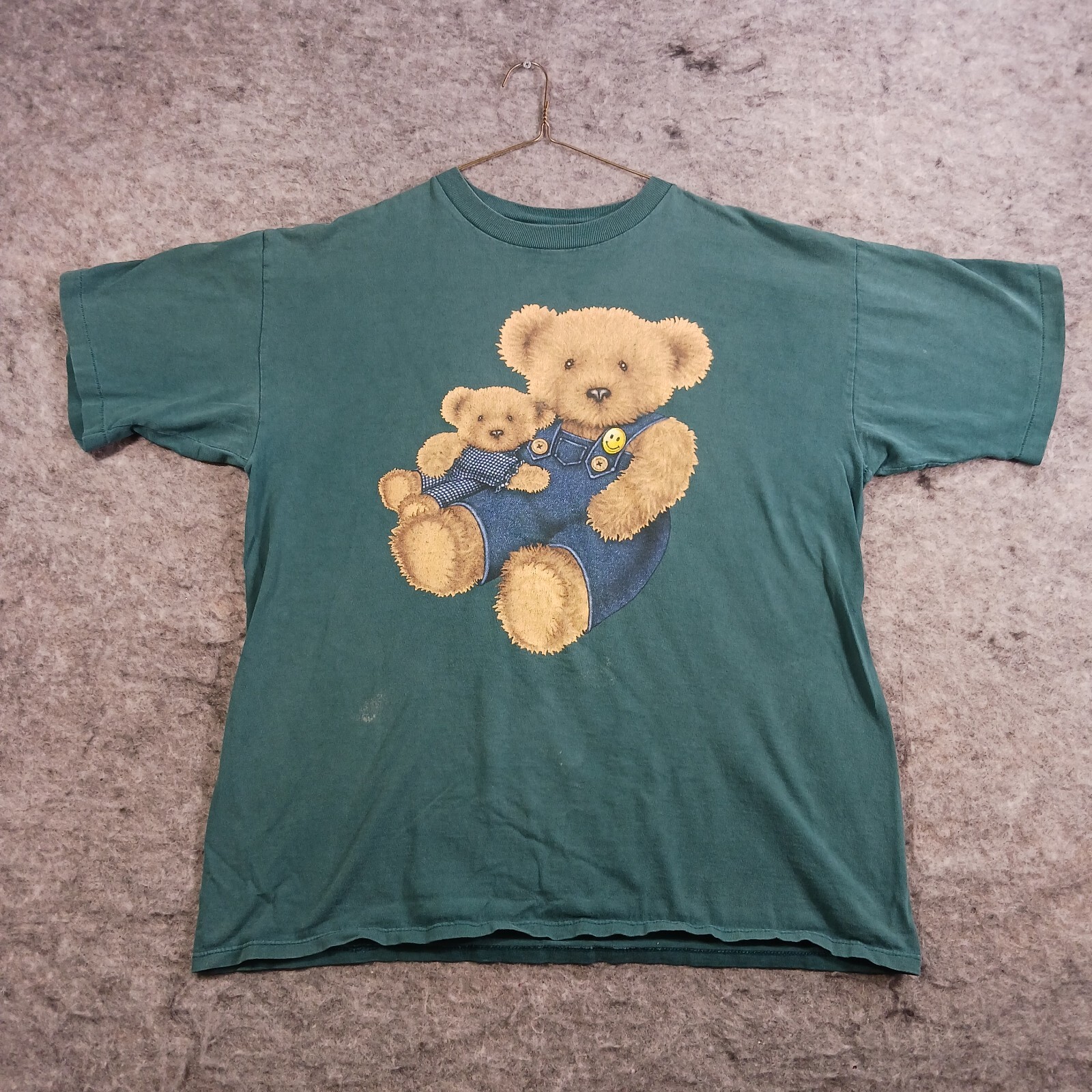 Coed Sportswear Inc Shirt Mens XL Green Bear Teddy Short Sleeve 90s Y2K