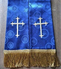 Purple Millenova Pulpit Stole with embroidered Cross for Clergy from Murphy