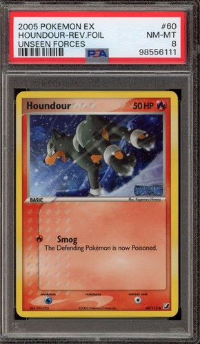 Pokemon Houndour EX Unseen Forces Reverse Holo #60 PSA 8
