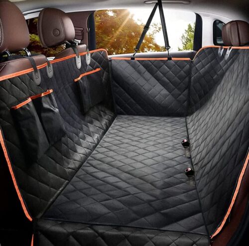 Dog Seat Cover Hammock for Back Seat Durable Waterproof Car Truck + Pet Seatbelt
