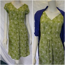 WHITE STUFF Geo Butterfly mock wrap tunic shift dress green RRP £49.95 UK 8-10