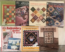 Lot of 7 Quilting Patterns Books -Applique, Pot Holders, Samplers, Hawaiian etc.