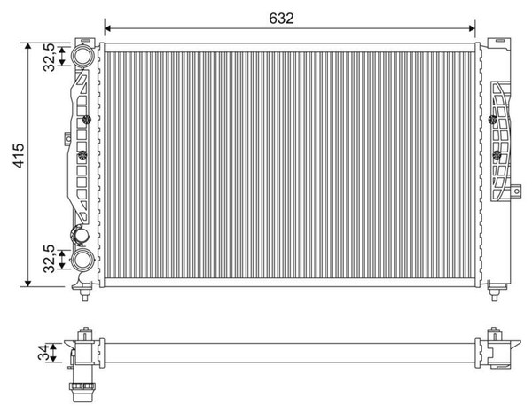 Valeo 731537 KüHler, MotorküHlung FüR Audi Vw-image
