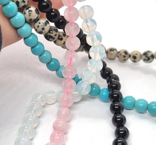 Semi Precious Gemstone Beads Craft Stones - 6mm Round - x5 short 7.5inch strings - Picture 7 of 13