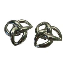 Vintage Silver Tone Scarf Clips Triangle Dress Clip Set 1.5 Inch