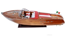 Large Riva Aquarama Speed Boat Wood Scale Model 35" Italian Mahogany Runabout