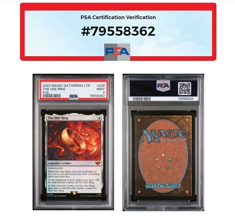 PSA 9 Gem Mint MTG Lord of the Rings The One Ring FOIL 246 M PSA 9 Gem Mint MTG Lord of the Rings The One Ring FOIL 246 M