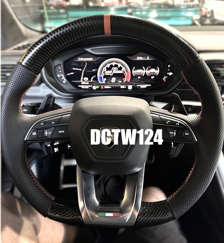 Real Carbon steering wheel Lamborghini URUS 18~ Yellow Ring stitching exchange
