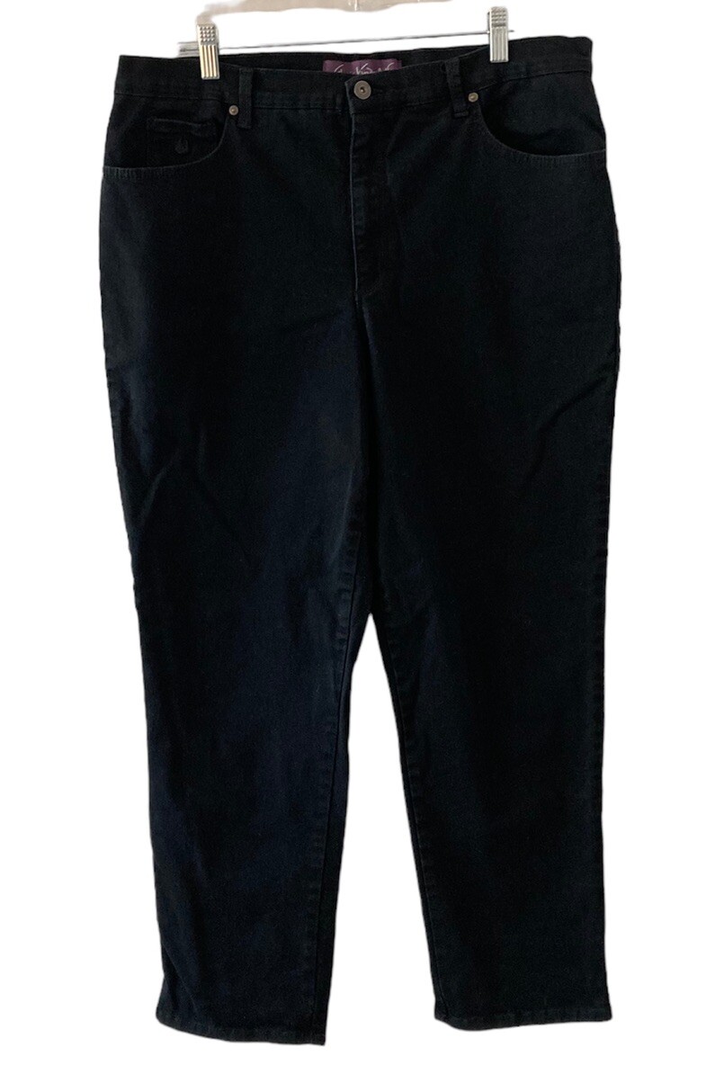 Gloria Vanderbilt Amanda Jeans Womens Size 18 Black Straight Leg