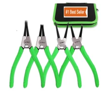 4 Pieces Snap Ring Pliers Set, 7 Inch Internal & External Circlip Pliers Kit