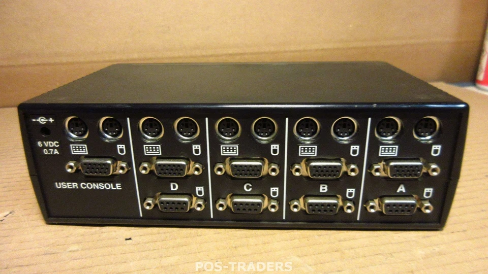 Black Box SW626A-R3 Personal ServSwitch 4-Port KVM Computer Switch EXCL PSU - Bild 2 von 3