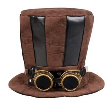 Festival Hut mit Partybrille Steampunk Hut Erwachsene Kostüm Zubehör Fasching 