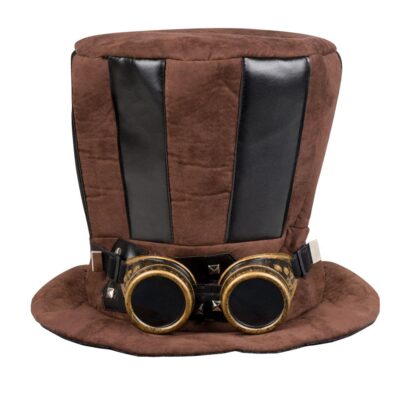Festival Hut mit Partybrille Steampunk Hut Erwachsene Kostüm Zubehör Fasching 