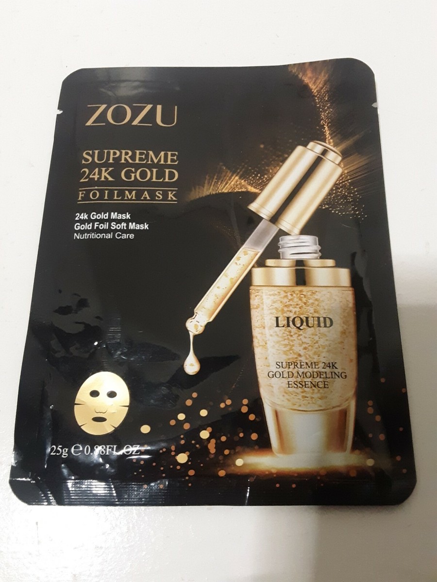 Zozu Supreme 24K Gold Foil Mask Hydrating Soft Face Mask Brand New