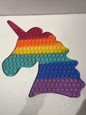 Push Pop It Fidget Toys Rainbow Round Unicorn Jumbo Size 16  x16  Anxiety