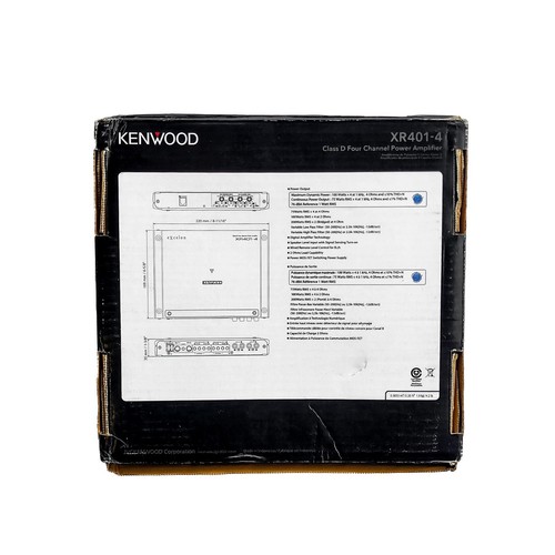 Kenwood XR401-4 Class D 4 Channel Full Range Hi-Res Car Audio Amplifier 400w RMS - Picture 8 of 8