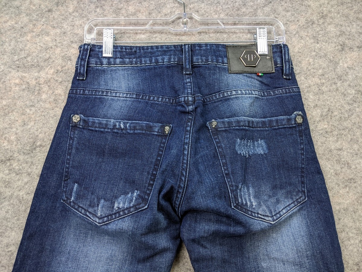 Philipp Plein Illegal Fight Club Jeans Mens 28 x 31.5 Straight Leg