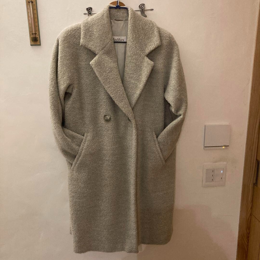 Max Mara Long Coat Alpaca Blend Double Greige 38 womens from Japan