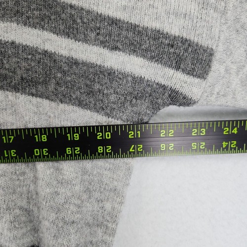 Topshop Sweater Womens 6 Gray Striped Cropped Crew Neck Casual Lightweight - Picture 4 of 9
