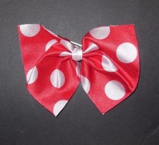 NEW in Pkg Lot of 10 Red w/ White Polka Dot BowTie Pin or Hair Accessories Dance