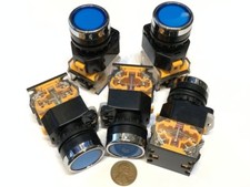 5 Pieces BLUE momentary push button switch 22mm normally open closed n/o n/c C25