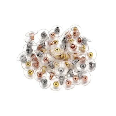 20 pcs 304 Stainless Steel Earring Back Nuts Stoppers   12mm x 6mm - Assortment