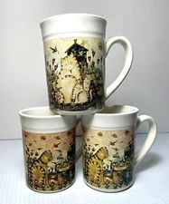 Essential Home Debi Hion Designed Coffee Mugs lot of 3