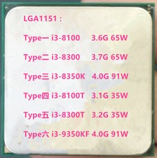 Intel i3-8350K I3-9350K LGA 1151 CPU