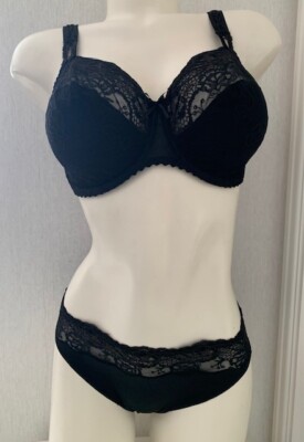 Prima Donna Delight UK 36H (Französisch) Vollschalen-BH mit Bügel & großer Rio Slip schwarz