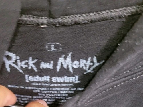 Rick and Morty Hoodie Mens Large Double Side Graphic Adult Swim Fleece Black - Picture 5 of 11