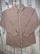 Brooks Brothers Regent 16-1/2 - 34 Orange Red Classic Plaid Button Down Shirt