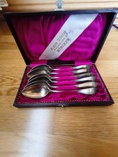 6 Silber Kaffeel&ouml;ffel von "August Gl&uuml;kher"M&uuml;nchen 1945 Mit Original Schatulle