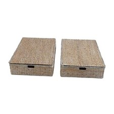 BSK2015D-SET2 Holden 30" Classic Costal Hand-Woven Set of 2 White Wash