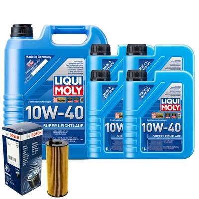 Motoröl 10W40 LIQUI MOLY Super Leichtlauf 9L+BOSCH Ölfilter