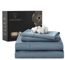 100 Egyptian Cotton Sheets King Size 1000 Thread Count Sateen Weave Soft 4Pcs