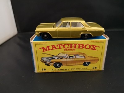 T73-MATCHBOX LESNEY No36C OPEL DIPLOMAT WITH SILVER MOTOR AND BOX