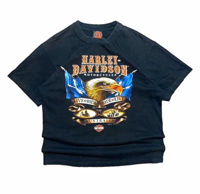 VTG Harley-Davidson Live to Ride Ride to Live Australia Black T-Shirt  1996