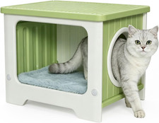 Outdoor Cat House Weatherproof Stackable with Clear Window