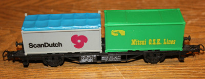 Faller H0 AMS  442/443 --  Containerwaggon mit 2 Containern