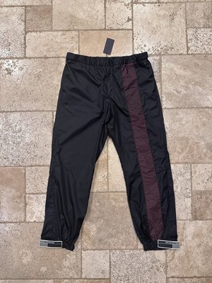 Prada SS18 Nylon Garbardine Logo Black Striped Track Pants | eBay