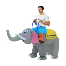 Inflatable Elephant Costume for Adult Halloween Blow Up Ride on Elephant Cost...