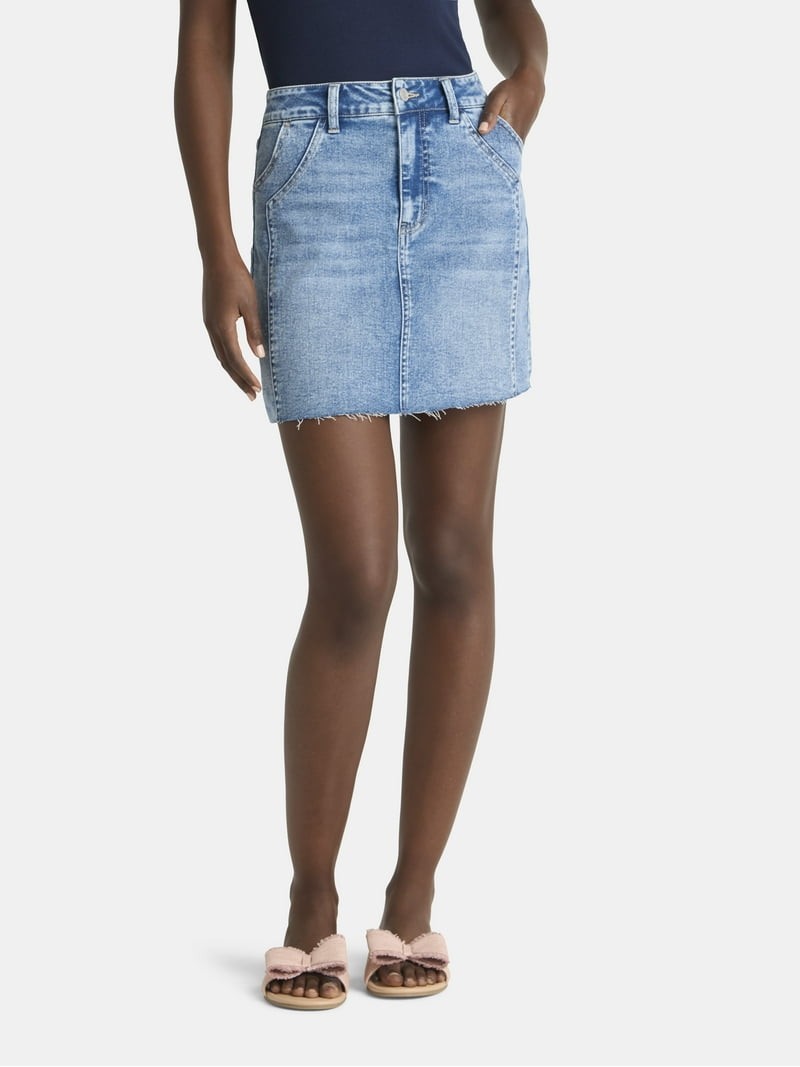 New Time & Tru Womens Denim Mini Skirt Size 14