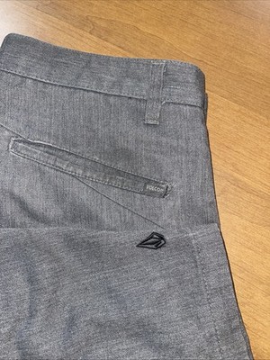 Volcom Cargo Shorts Men 33 Gray Flat Front Logo Slash Pockets